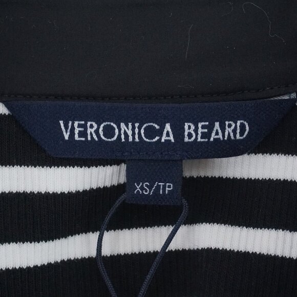 NWT Veronica Beard Bailey Striped Polo Mini Dress in White and Black Size XS - Picture 5 of 8